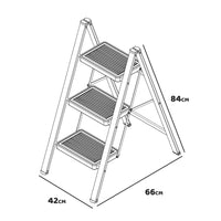 Ranger - Scaletto in acciaio a 3 gradini, pieghevole e leggero