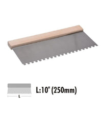 Raschietto Spatola Dentato Acciaio Impugnatura Legno 10â€³ 250mm Ferramenta 90475         