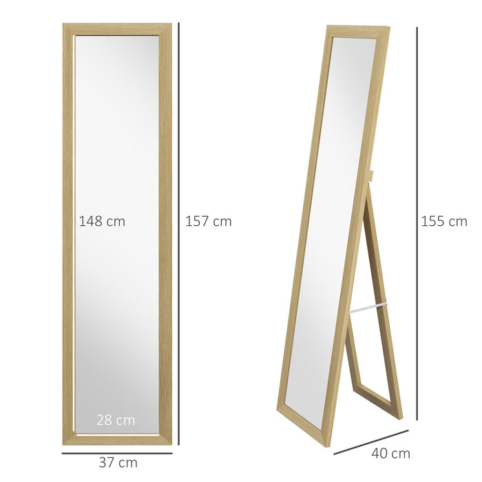 Specchio da Terra o Parete 37x40x155 cm con Cornice in MDF Color Legno