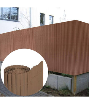 Recinzione Giardino Frangivista Balcone Canniccio Pvc Marrone Esterno 1,5x3mt         