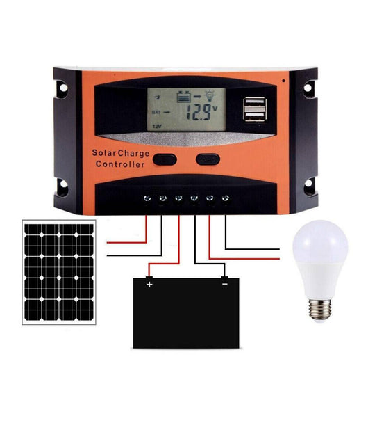 Regolatore Di Carica 30a Per Pannello Solare 12/24v Display Lcd Usb Art. Ld2430c         