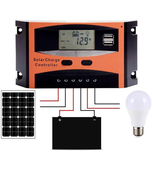 Regolatore Di Carica 30a Per Pannello Solare 12/24v Display Lcd Usb Art. Ld2430c         