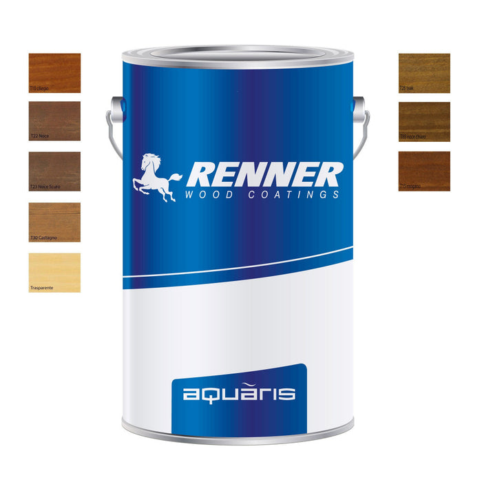 Renner aquaris ym m034 5kg netti impregnante professionale acqua per esterni ed interni, colori disponibili  teak