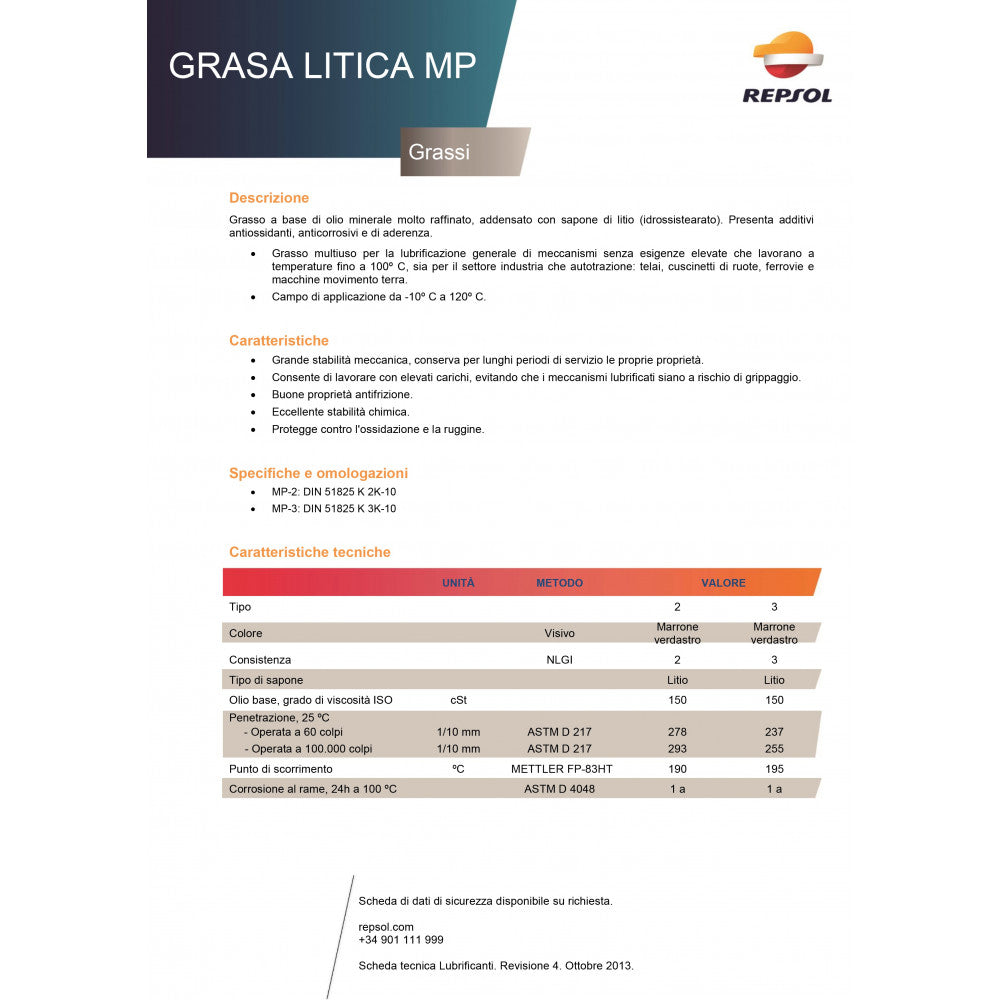 Repsol 5kg grasso mp multiuso base litio