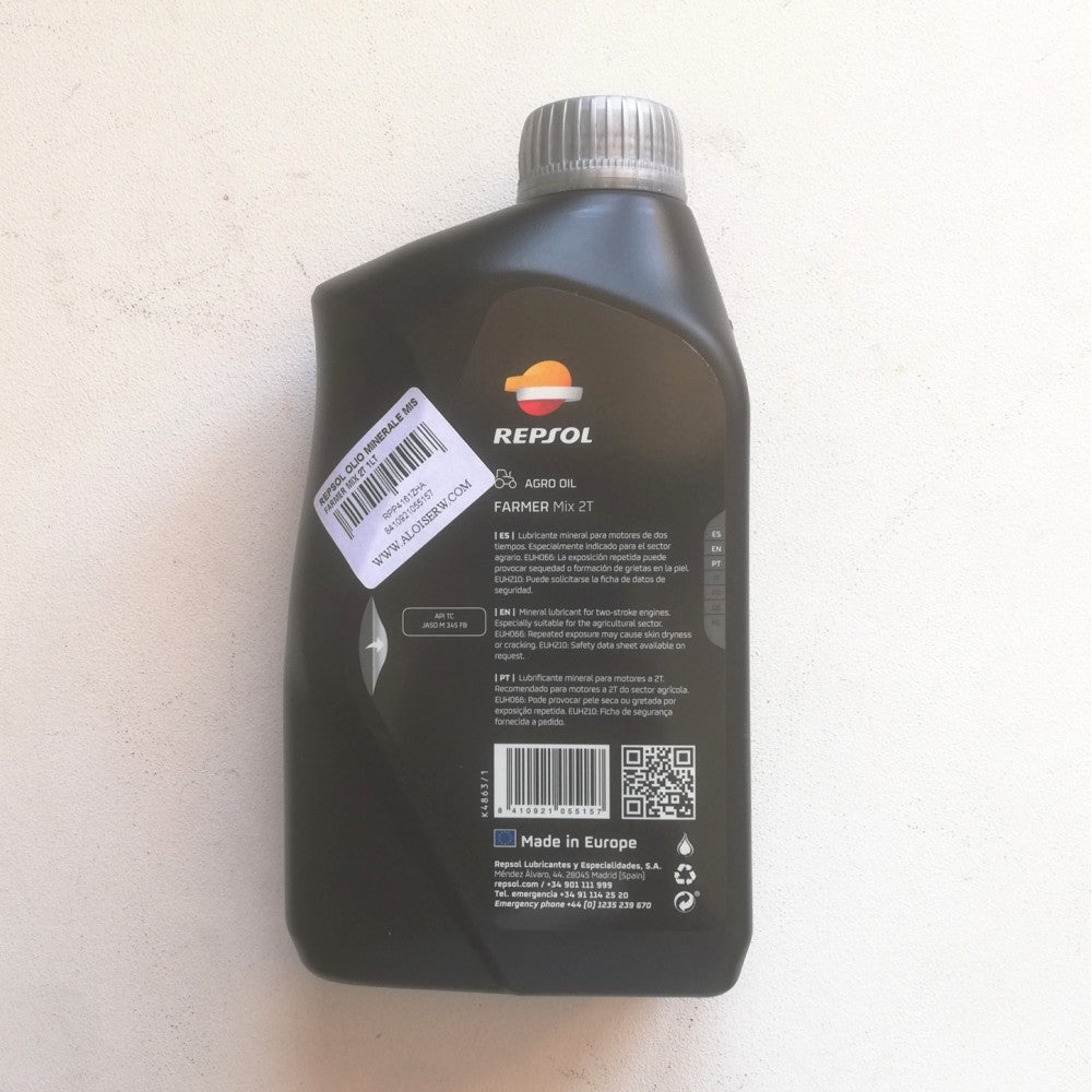 Repsol farmer 2t 1lt olio miscela minerale per motori 2 tempi