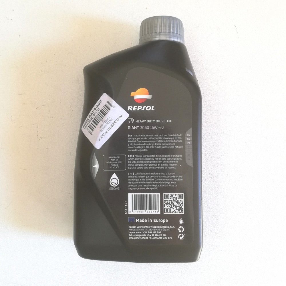 Repsol multi g giant 15w-40 1lt olio minerale per motori leggeri diesel