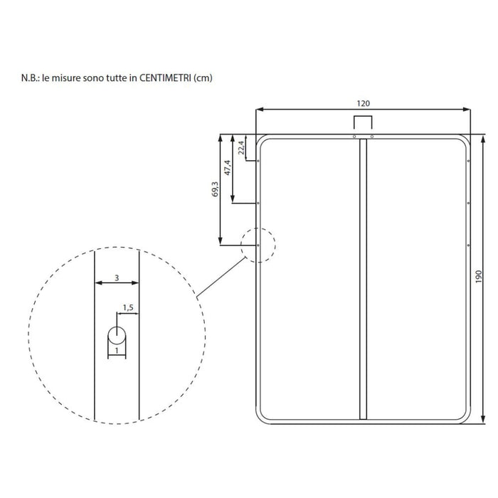 Rete a doghe una piazza e mezza per letto contenitore 170RETE120X190CH