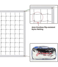 Rete Di Ricambio Per Pallavolo 9.5x1mt Fasce Laterali Rinforzate Interni Esterni         