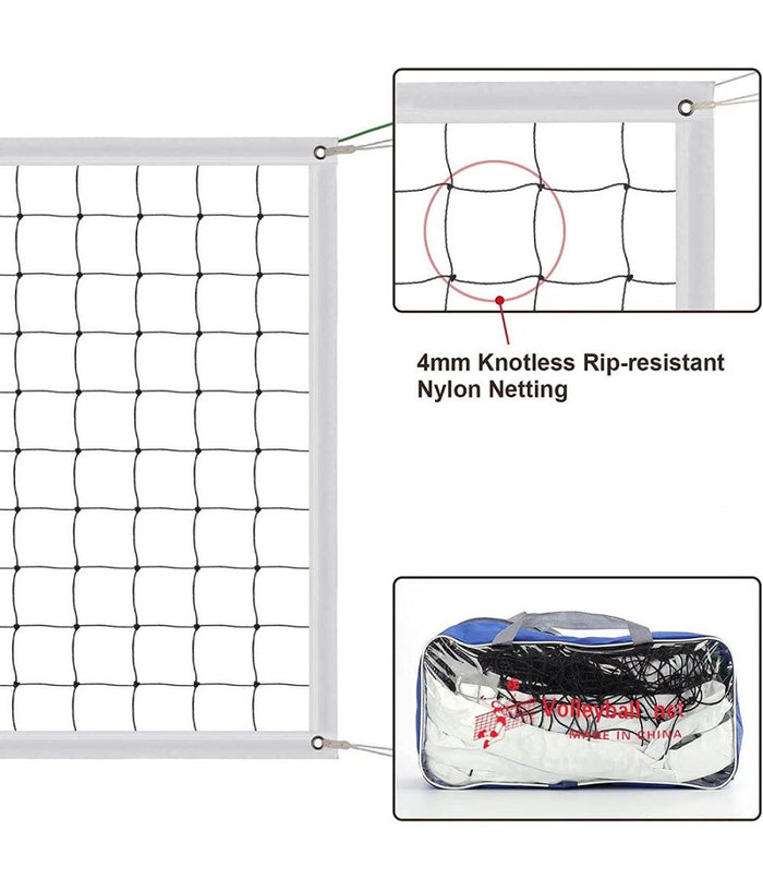 Rete Di Ricambio Per Pallavolo 9.5x1mt Fasce Laterali Rinforzate Interni Esterni         