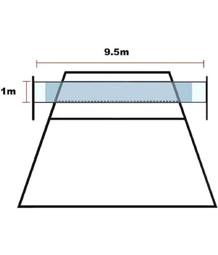 Rete Di Ricambio Per Pallavolo 9.5x1mt Fasce Laterali Rinforzate Interni Esterni         