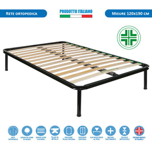 Kit Rete ortopedica e materasso waterfoam piazza e mezza 120x190 Norvegia H19, cuscino incluso - Comprarredo