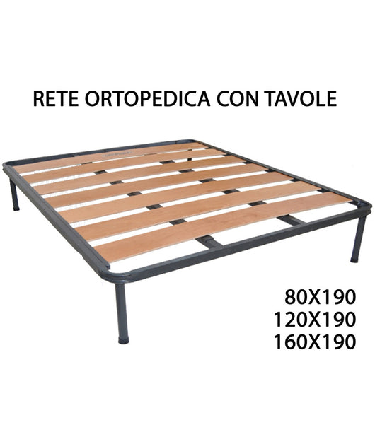 Rete Reti Super Ortopedica Ortopediche Con 7 Tavole In Legno Struttura Tubolare     -160x190   -