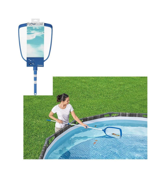 Retino Set Per Piscina Fuori Terra Aquascoop Skimmer Con Asta Estendibile 58635         