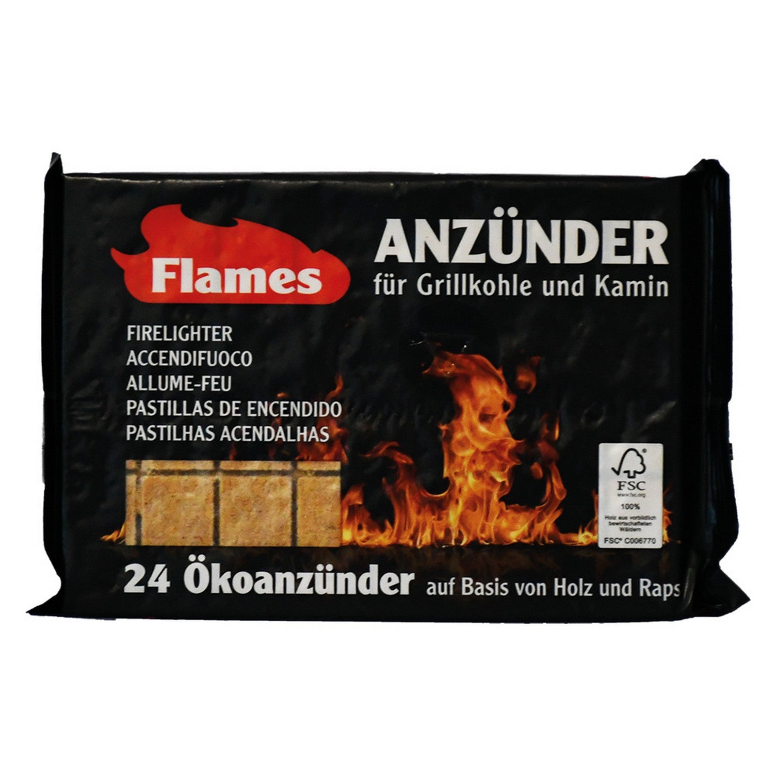 30pz accendifuoco ecologico 'flames' 32 cubi 7008268nlm