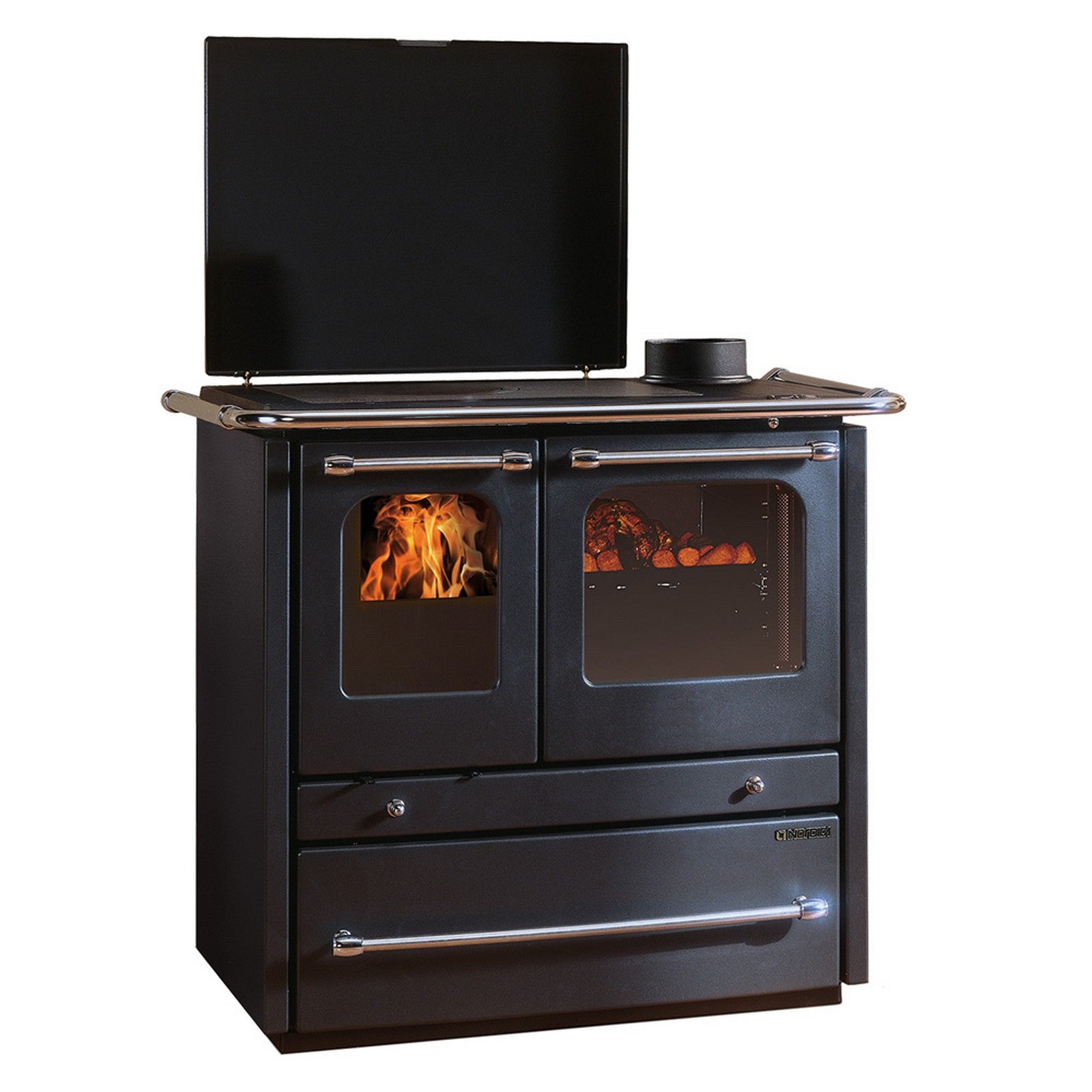 termocucina a legna 'termosovrana dsa' colore nero antracite cod:ferx.7000140nlm