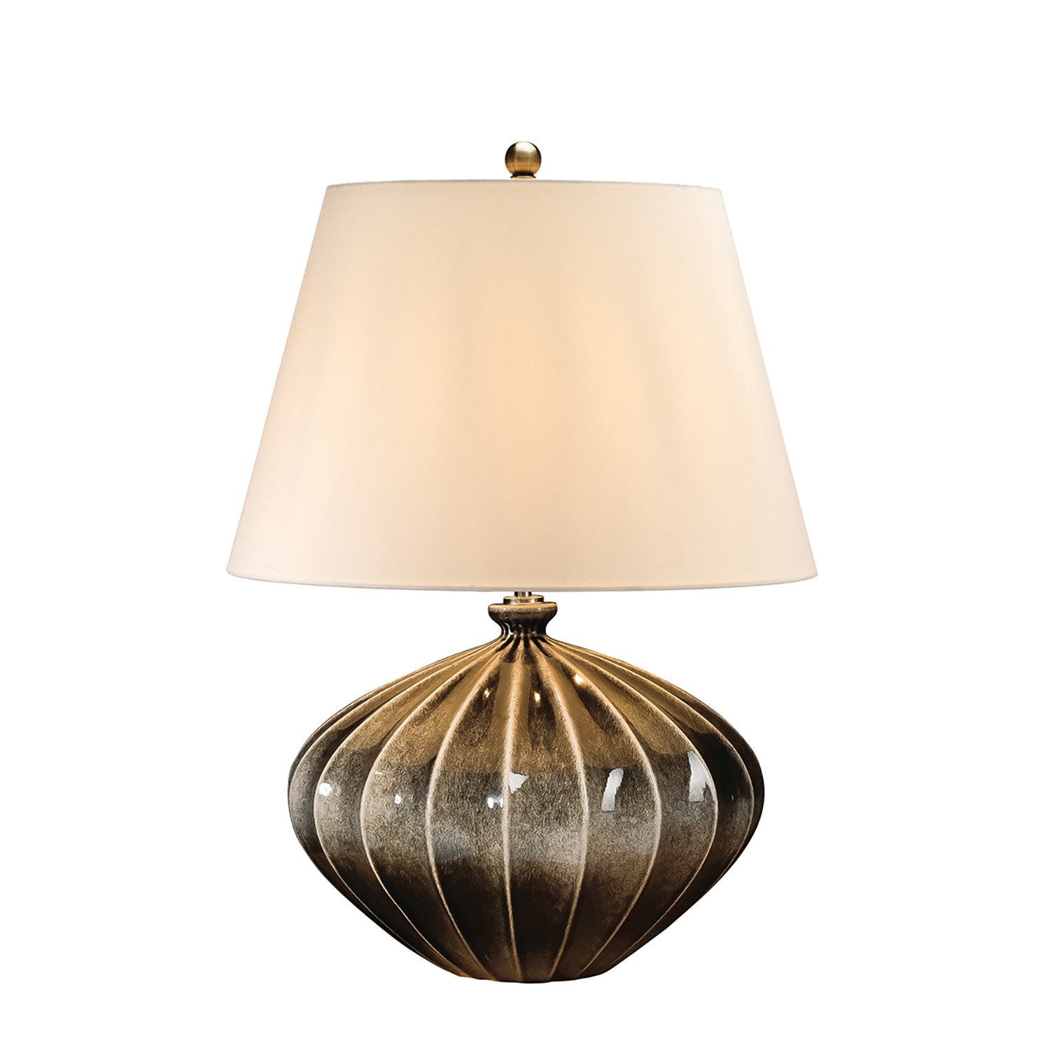 Lampada Da Scrivania Contemporanea Rib Pumpkin Porcellana Nero 1 Luce E27