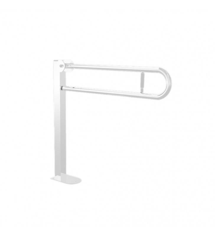 Ribaltabile in inox su colonna con porta rotolo, colore bianco cod 79362