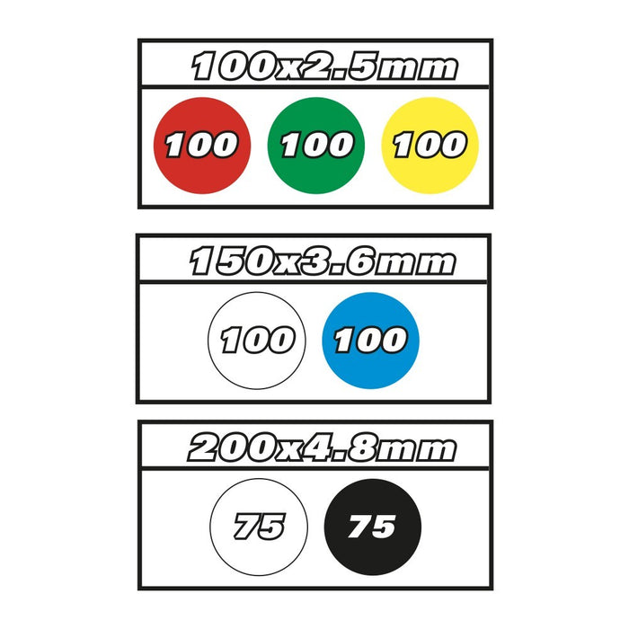 Ribimex fascette da elettricista colorate - 650pz in barattolo