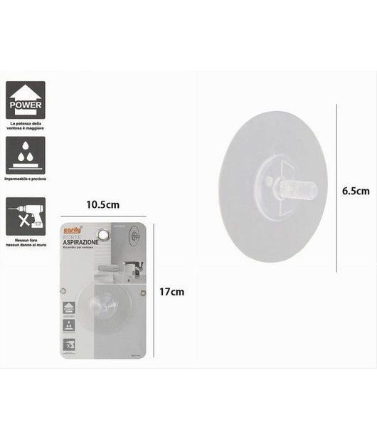 Ricambio Per Ventosa Satinata Trasparente Da Parete 6.5cm Forte Aspirazione 59538         