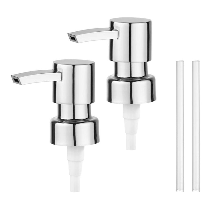 Ricambio pompa dispenser sapone cromo con design squadrato 2 pezzi