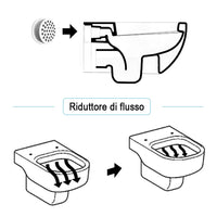 Riduttore flusso dâ€™acqua universale per wc senza brida in ABS 