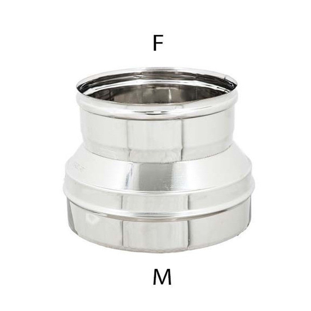 Riduzione inox 6 decimi aisi 304 da m 130 a f variabile, diametro 80mm