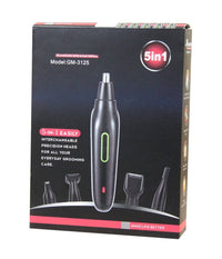 Rifinitore Rasoio Elettrico 5in1 Naso Orecchio Capelli Trimmer Gm-3125 Ricaricabile         