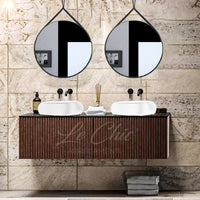 Mobile bagno moderno sospeso rovere cannettato - 160 cm