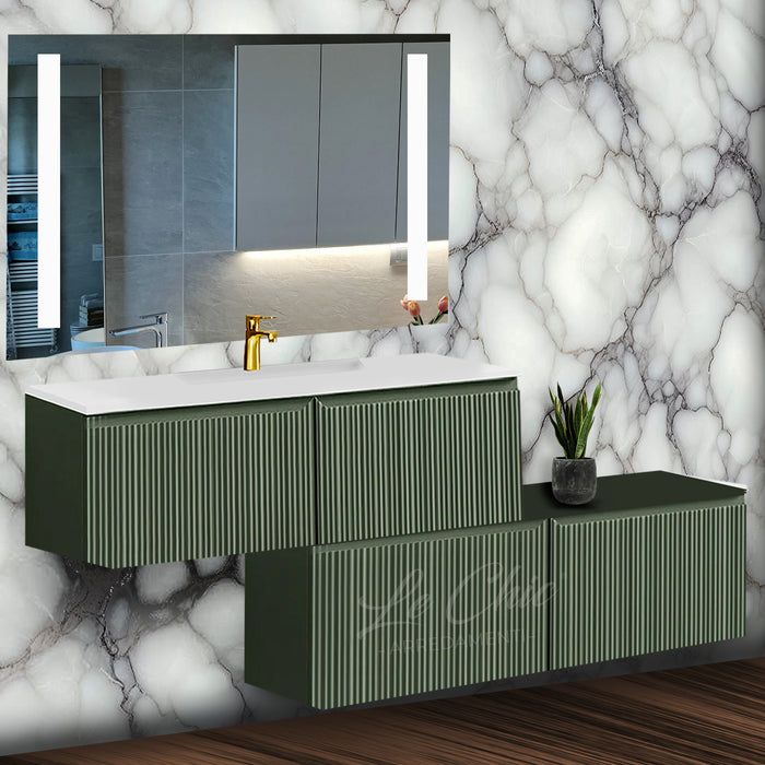 Mobile bagno moderno Zen Green sfalsato - 120 cm