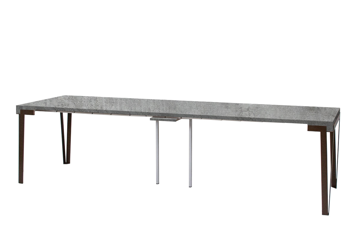 Consolle Allungabile 90-300x40x77 cm in Nobilitato Grigio