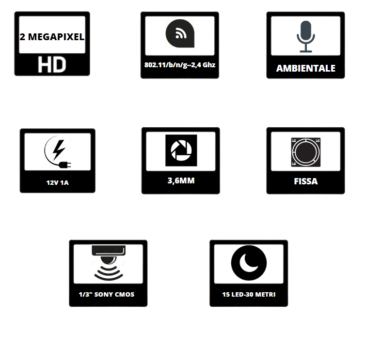 Telecamera ip/wi-fi esterno proxe 2 megapixel