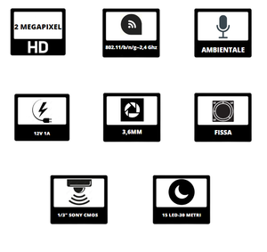 Telecamera ip/wi-fi esterno proxe 2 megapixel