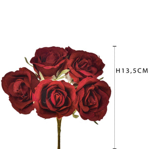 Set 12 Rami Rose Rosse Artificiali da 6 H 135 cm