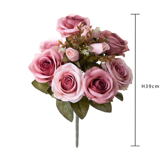 Set 3 Bouquet Artificiali Rose Anticato 39 cm