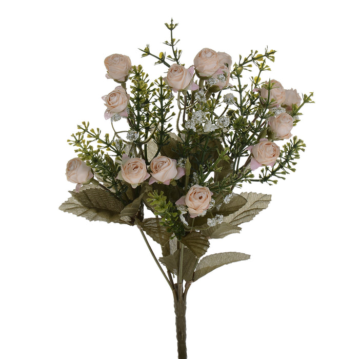 Set 3 Bouquet Artificiali Mini Rose Boccio 34 cm