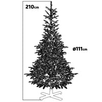 Claus WW - Albero di Natale effetto realistico con luci LED ø111x210H, 731 rami