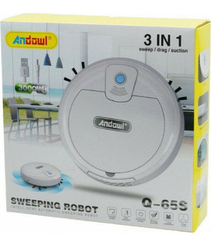 Robot 3 In 1 Spazzante Ricaricabile 3000w Pulizia Rotondo Per Stanze Casa Q-65s         