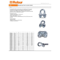 Robur morsetto zincato a cavallotto da 18mm per fune