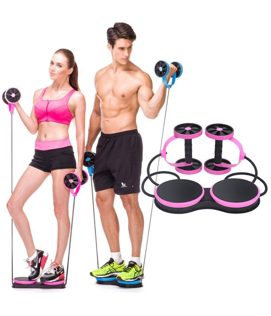 Roller Multifunzione Estensore Addominali Pettorali Glutei Cosce Fitness         