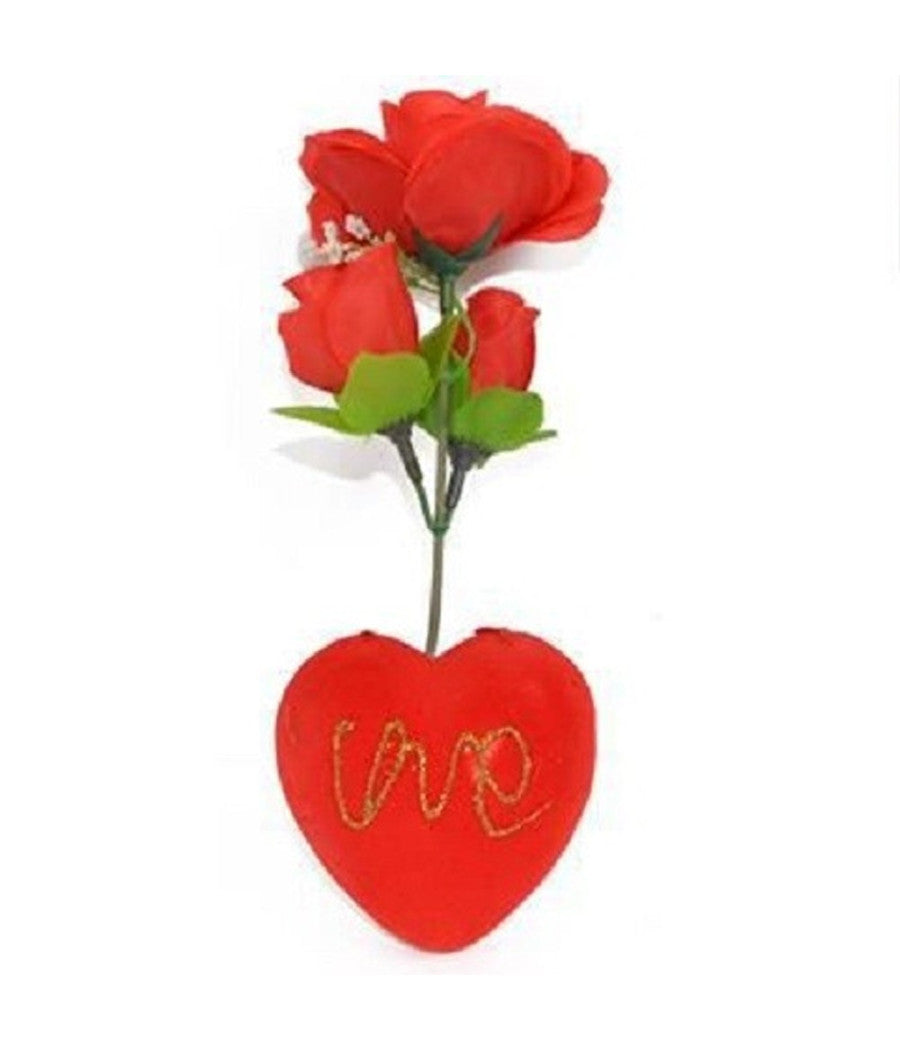 Rosa Rossa Artificiale Con Cuore Orsetto Box Regalo Per San Valentino 3 Mod Ass         