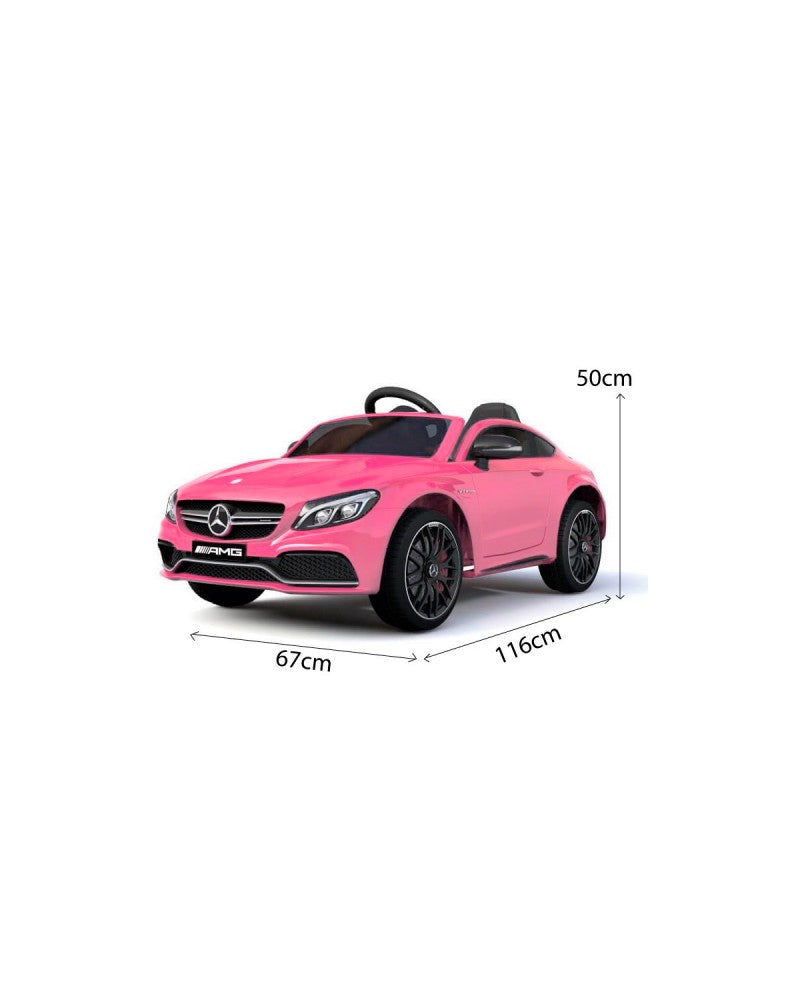 Auto Macchina Elettrica per Bambini Mercedes C63 AMG 12V colore Rosa