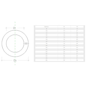 Rosone placca circolare inox spessore 5 decimi aisi 304, diametro 80mm