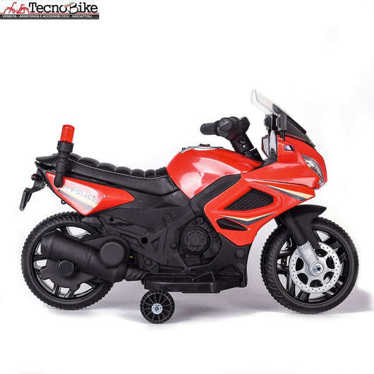 Moto Elettrica per Bambini Tecnobike  Shop MOTO POLICE 6V colore Rosso