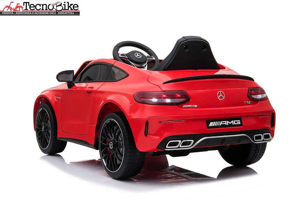 Auto Macchina Elettrica per Bambini Mercedes C63 AMG 12V colore Rosso