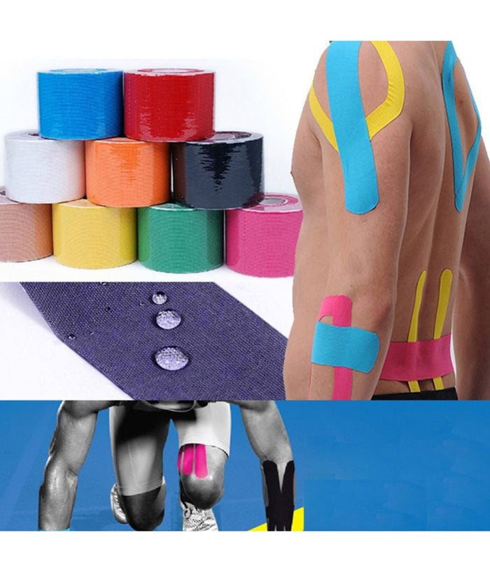 Rotolo Tape Kinesiologia Kinesio Nastro Elastico Per Supporto Muscolare Sport         