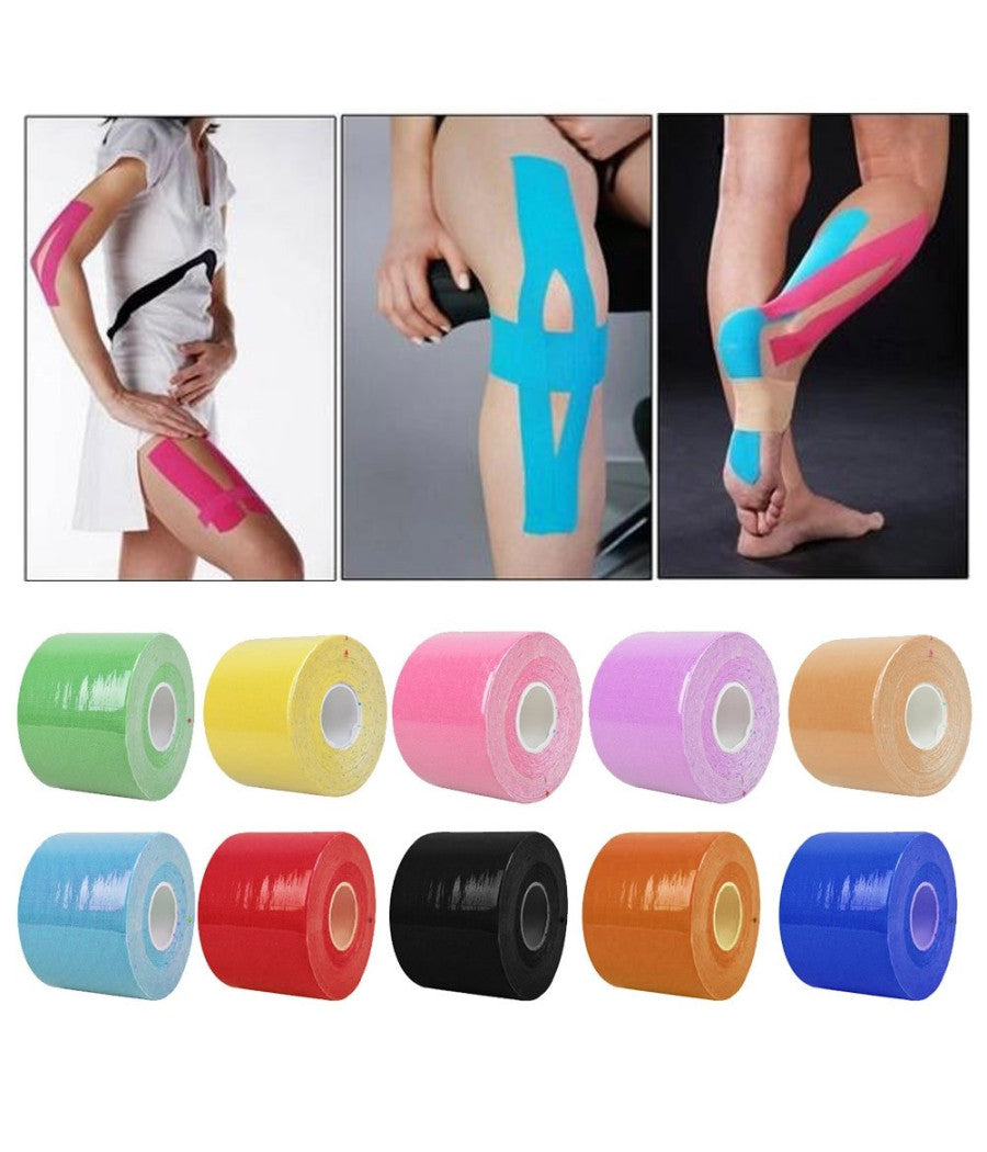 Rotolo Tape Kinesiologia Kinesio Nastro Elastico Per Supporto Muscolare Sport         