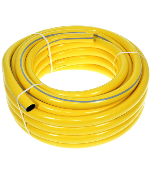 Rotolo Tubo Per Irrigazione Giardino Acqua 3 Strati Retinato Giallo Euro     -1/2" - 15 Metri   -