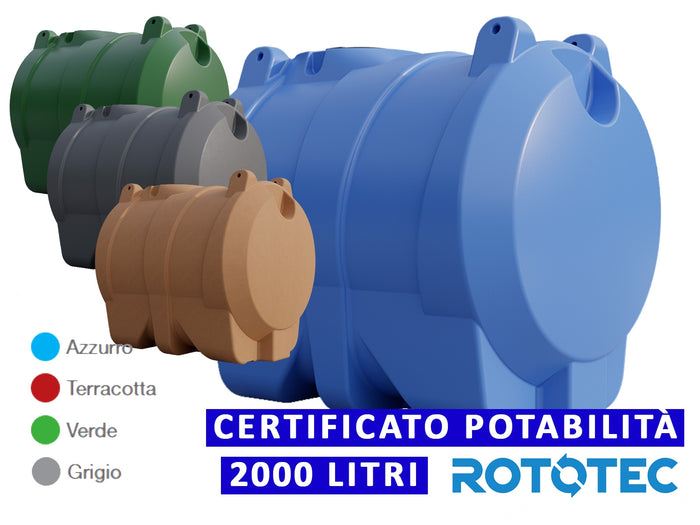 Serbatoio Da Esterno Rototec CISTERNA 2000 LT Polietilene Stoccaggio Acqua