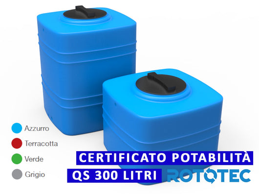 Serbatoio Da Esterno Rototec CUBO QS 300 LT Polietilene Stoccaggio Acqua