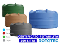 Serbatoio Da Esterno Rototec PANETTONE 500 LT Polietilene Stoccaggio Acqua